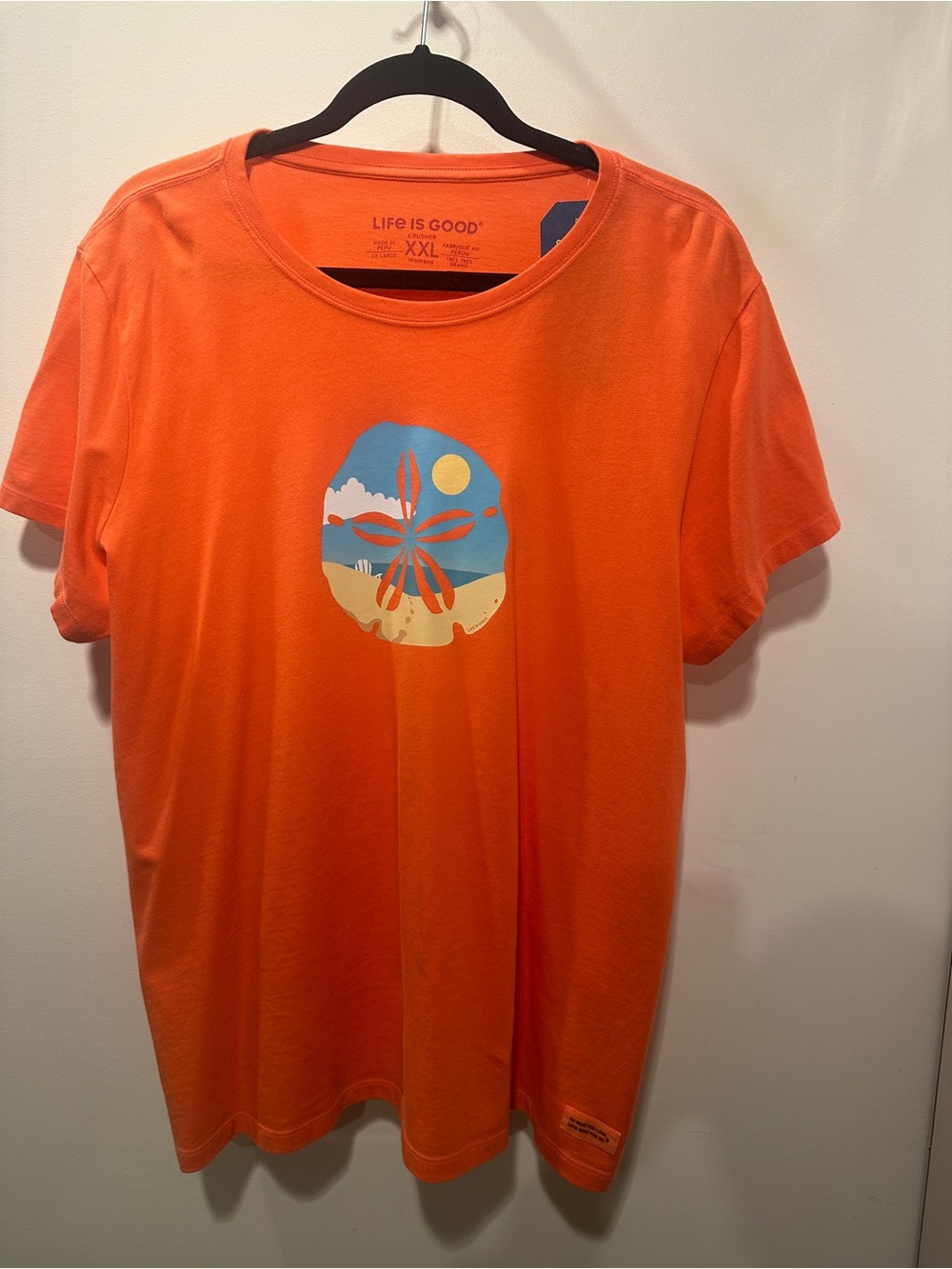 NEW Life Is Good Orange Sand Dollar Graphic Tee XXL - Picture 7 of 8